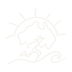 Continuous-line editorial illustration representing Australia.