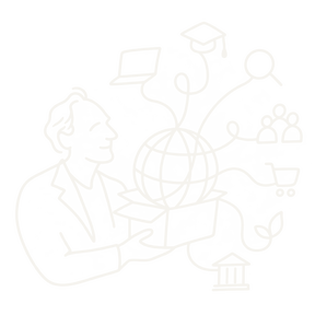 Editorial illustration representing Tim Berners-Lee.