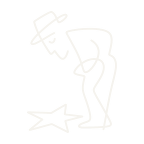 Continuous-line editorial illustration representing Hollywood Walk of Fame, Los Angeles.