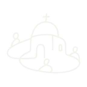 Continuous-line editorial illustration representing Santorini, Greece.